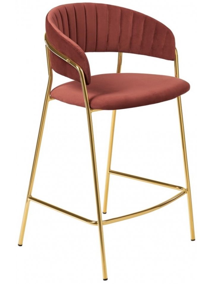 Полубарный стул Turin терракотовый / золотой