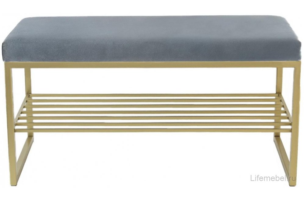 Банкетка Ruby Mini золотая / светло-голубая