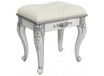 Банкетка Дольче Вита белый глянец с серебром