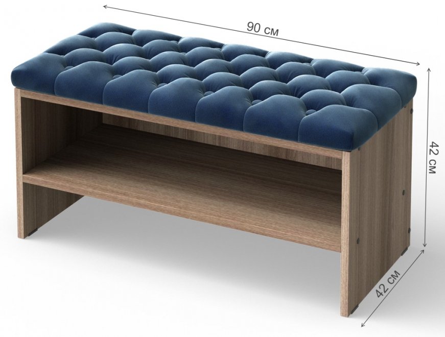 Банкетка Флер 900 мм Velutto 26 / шимо темный