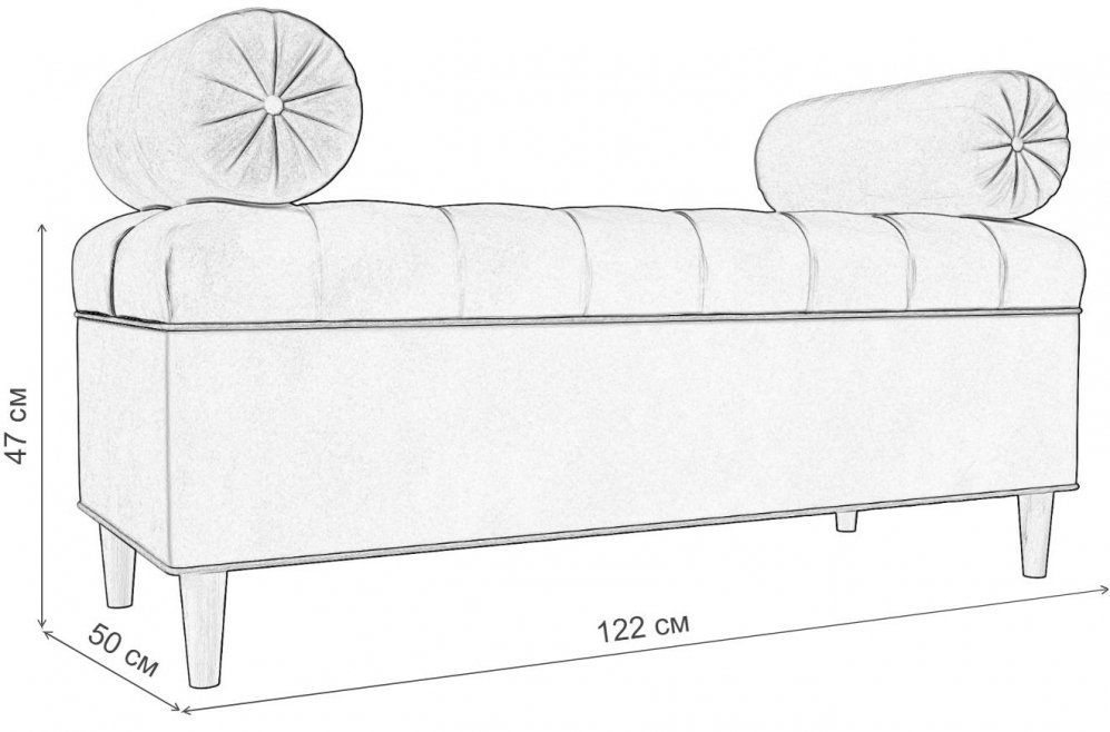 Банкетка Глория бордовая / черная