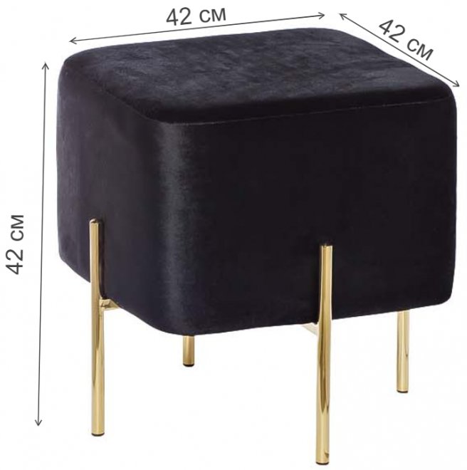 Банкетка GY-BEN7772GOLD-BL черный / золото