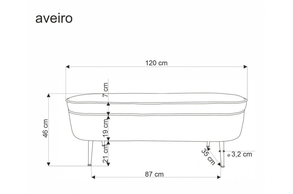 Банкетка Aveiro кремовая