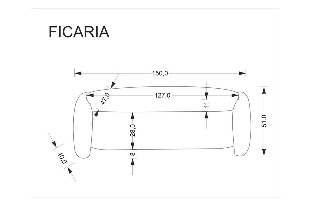 Банкетка Ficaria кремовая