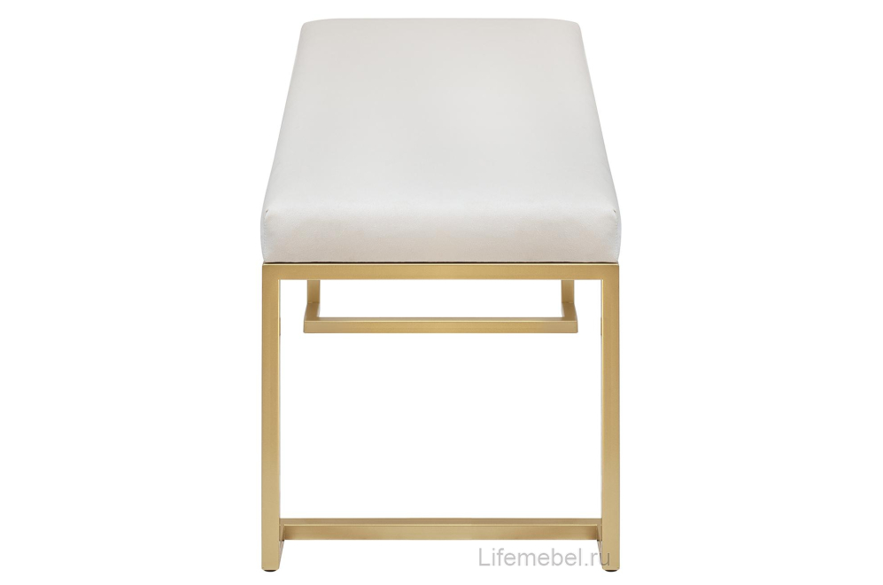 Банкетка Omega Mini велюр слоновая кость / золотая
