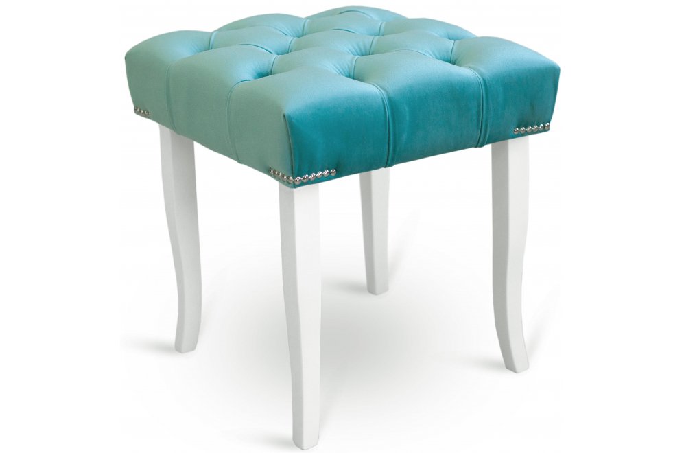 Банкетка Ницца 400 amo 21 / белый / серебро / аквамарин