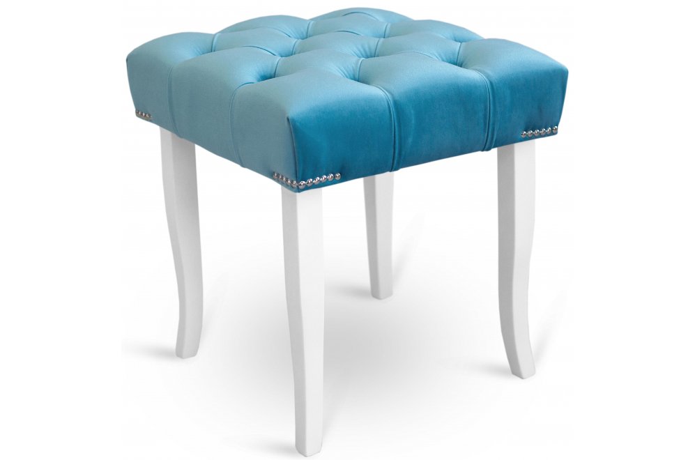 Банкетка Ницца 400 amo 22 / белый / серебро / голубой