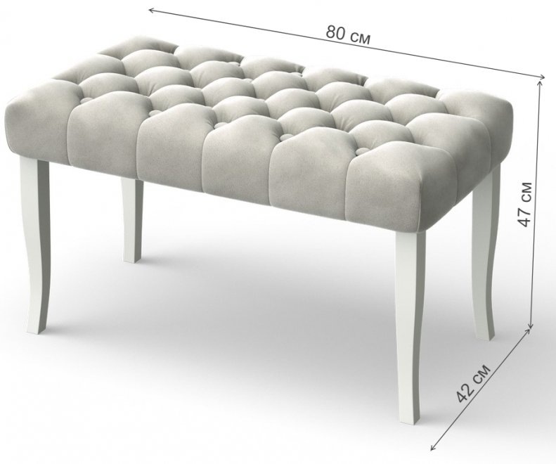 Банкетка Ницца 800 мм Velutto 01 / без молдинга