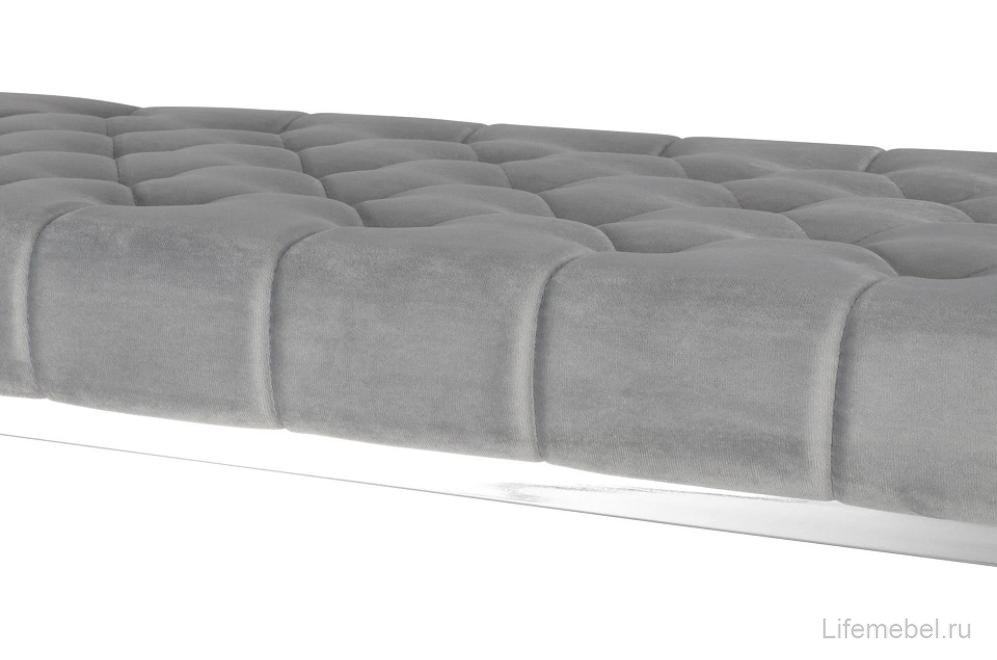 Банкетка Президиум серый / сталь серебро