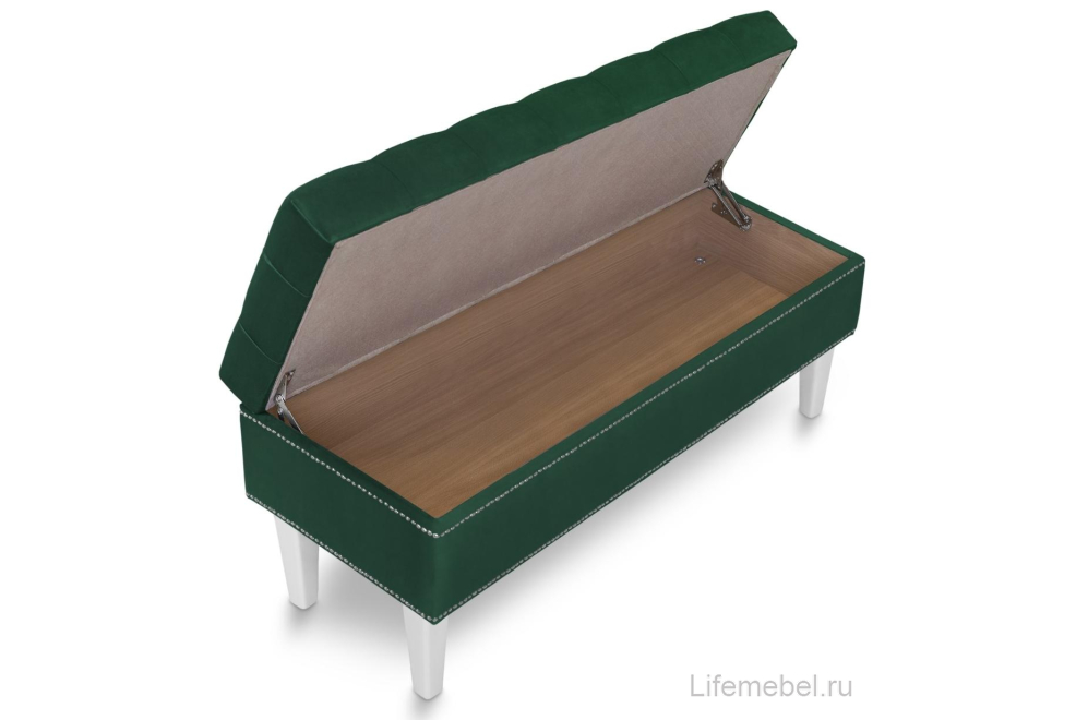Банкетка Париж 1000 amo 19 / белый / серебро