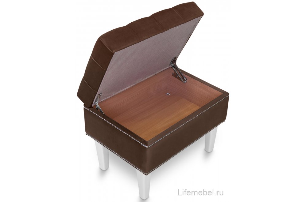 Банкетка Париж 600 amo 09 / белый / серебро / коричневый