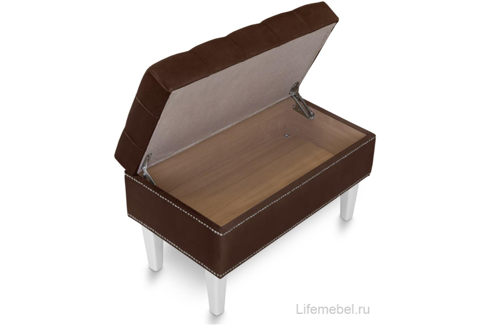 Банкетка Париж 700 amo 09 / белый / серебро