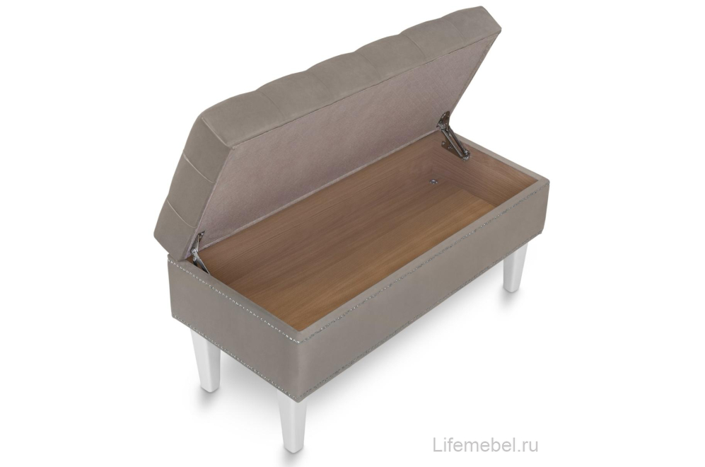 Банкетка Париж 900 amo 02 / белый / серебро