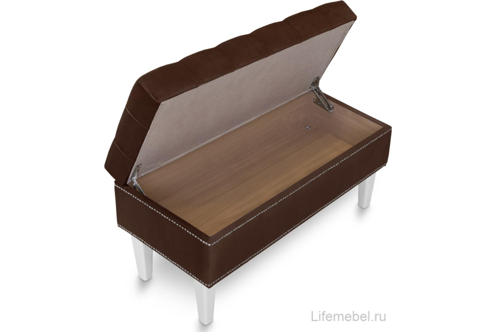 Банкетка Париж 900 amo 09 / белый / серебро