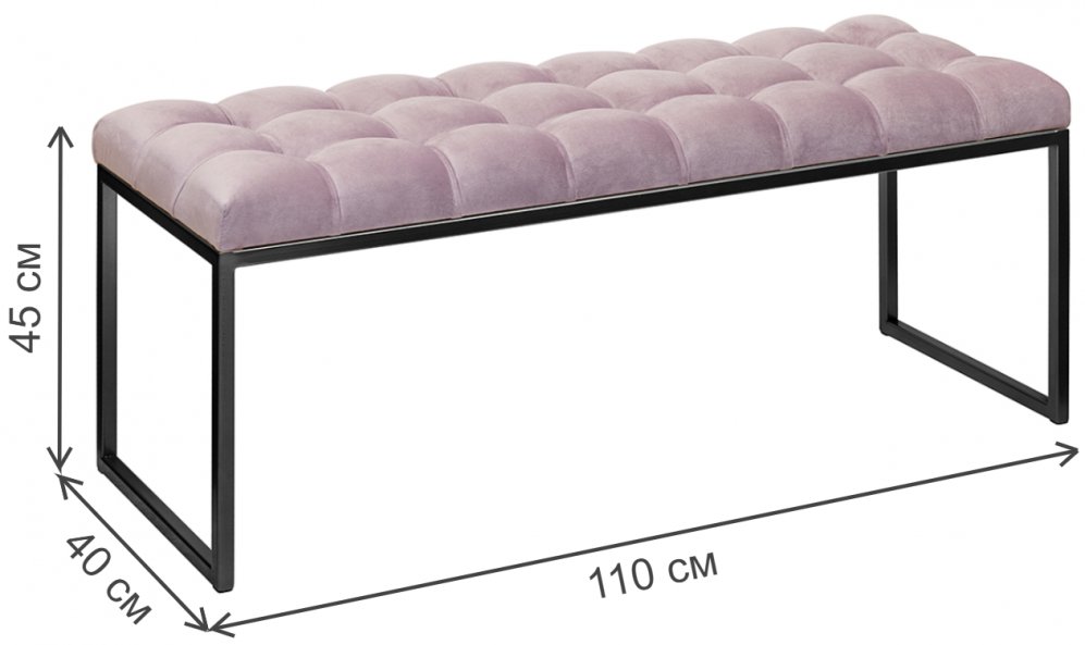 Банкетка Alba черный / dusty pink