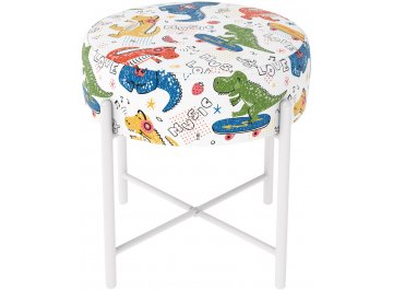 Банкетка Sheffilton KIDS SHT-B4 диномикс / белый муар