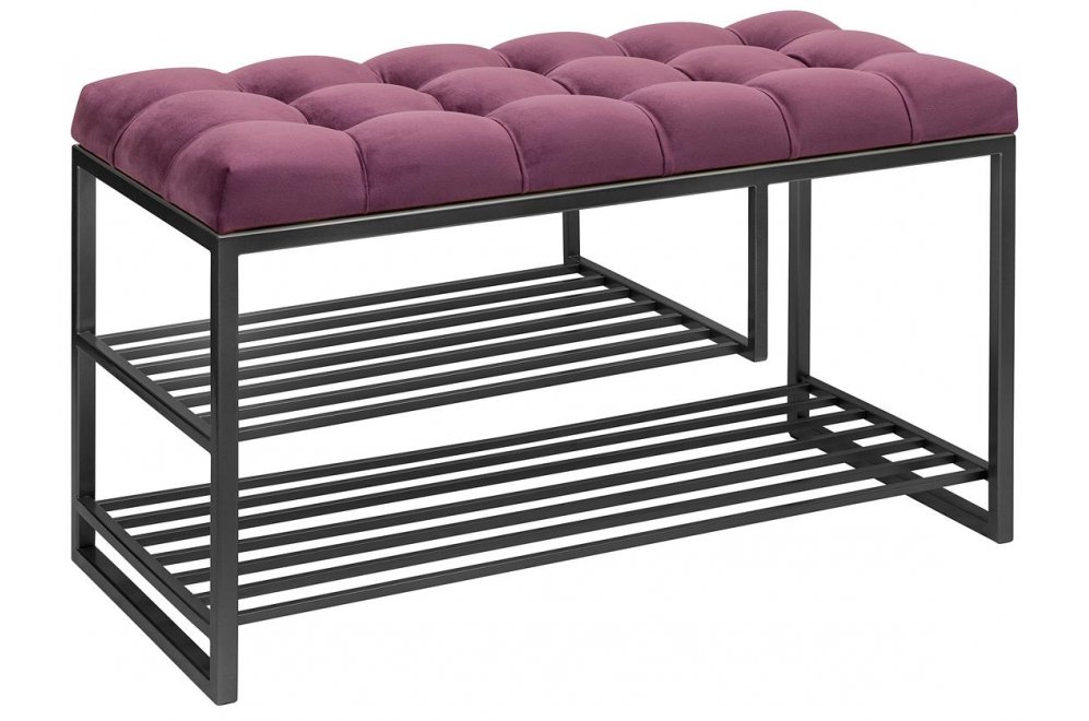 Банкетка Garda Plus велюр каретная стяжка marsala / черный