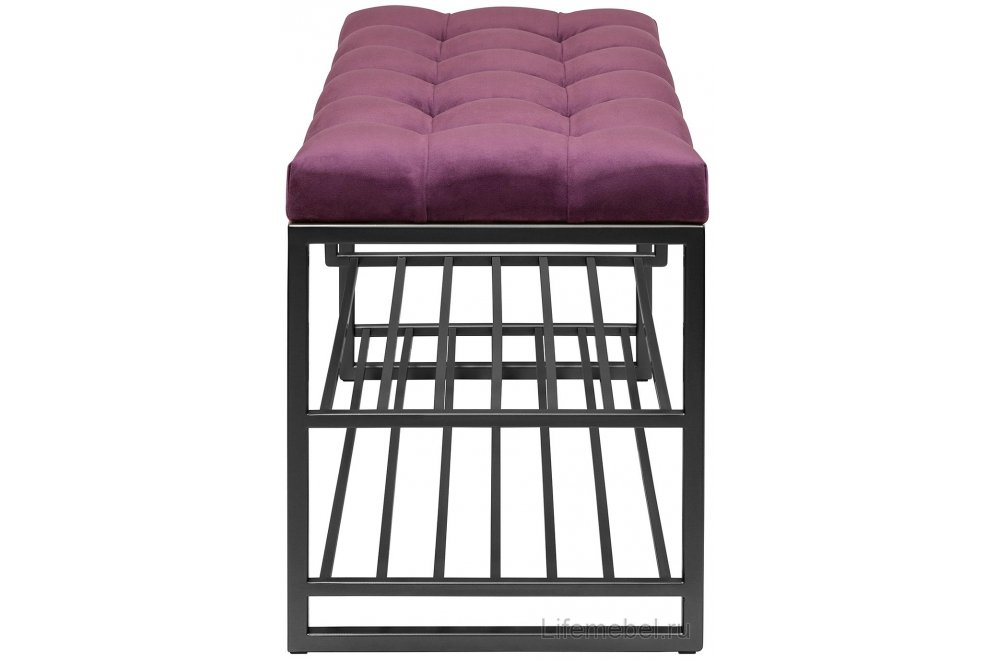 Банкетка Garda Plus велюр каретная стяжка marsala / черный