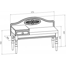 Банкетка Ассоль АС-41 левая