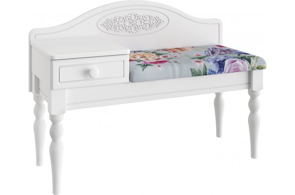 Банкетка Ассоль АС-41 левая белое дерево