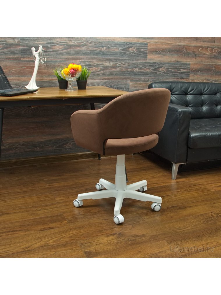 Компьютерное кресло Бабби белый / коричневый