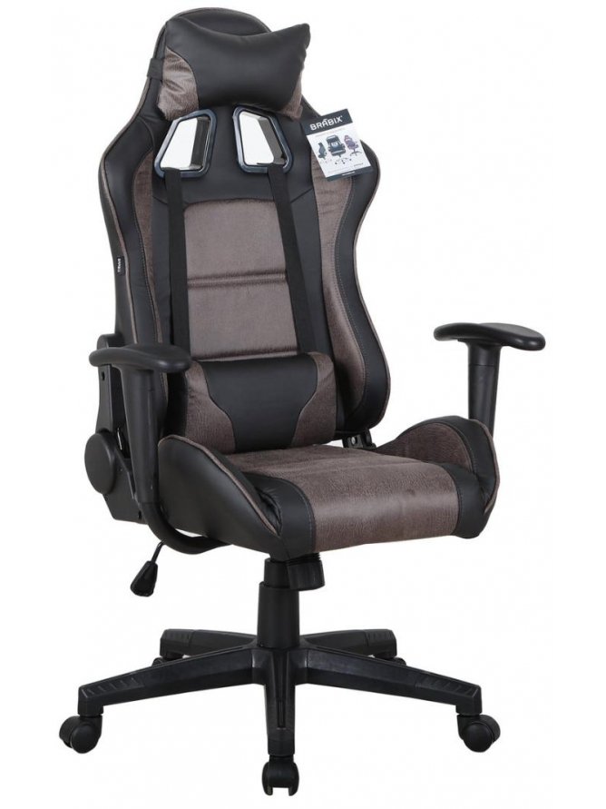 Компьютерное кресло Brabix GT Racer GM-100 черное / коричневое