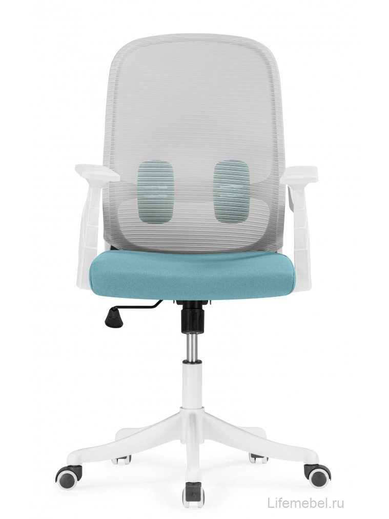 Компьютерное кресло Bust gray / blue / white с белыми подлокотниками