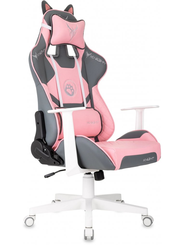 Компьютерное кресло Catzy экокожа серый / розовый