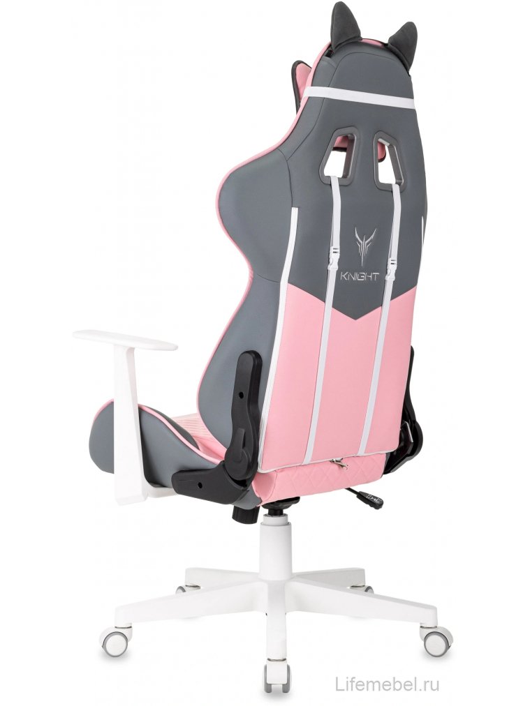 Компьютерное кресло Catzy экокожа серый / розовый