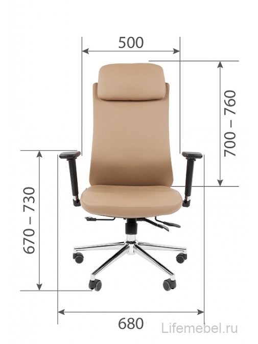 Компьютерное кресло Chairman 500LUX экокожа бежевый