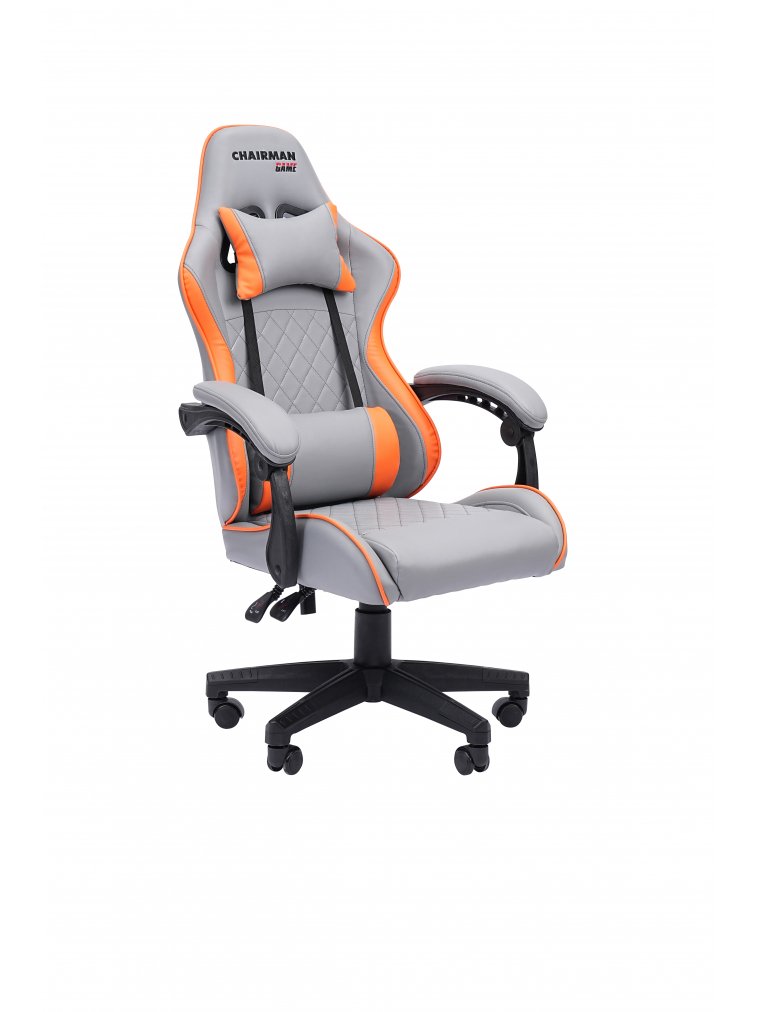 Компьютерное кресло Chairman CH28 экокожа серо-оранжевый