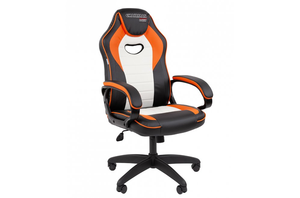 Компьютерное кресло Chairman Game 16 экокожа черный / оранжевый / белый