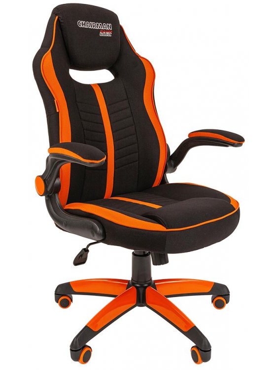 Компьютерное кресло Chairman game 19 ткань черная / оранжевая
