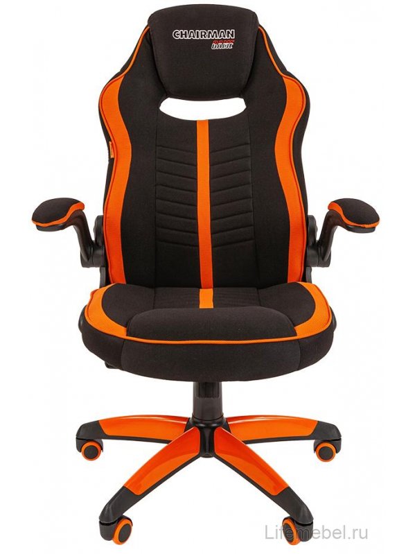Компьютерное кресло Chairman game 19 ткань черная / оранжевая