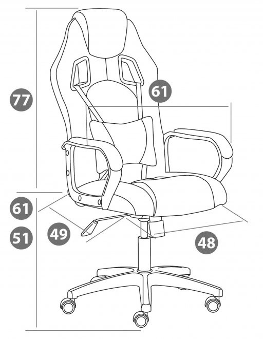 Компьютерное кресло Driver/Драйвер кожзам черный / ткань синий