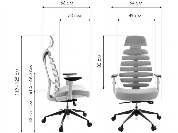Компьютерное кресло Ergo Grey ткань бирюзовое