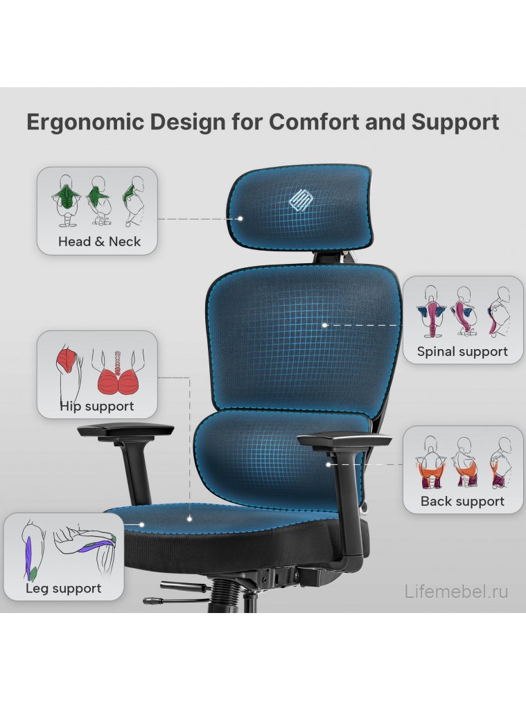 Компьютерное кресло Eureka Axion серый
