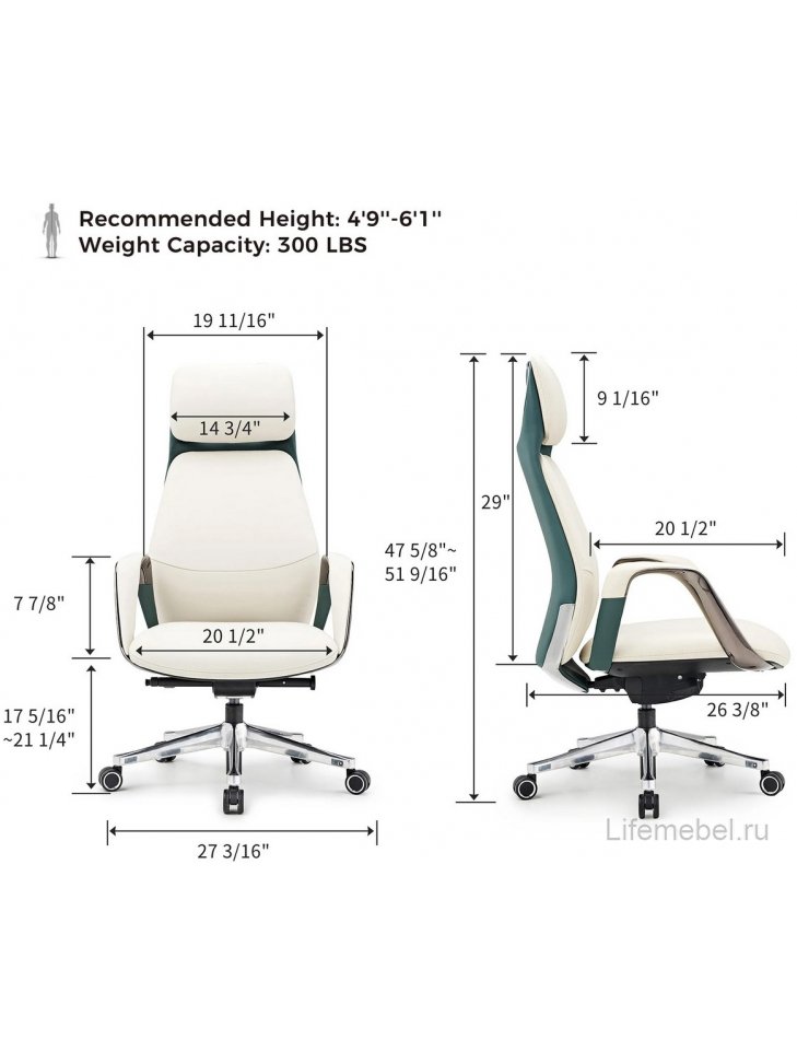 Компьютерное кресло Eureka OC07 Serene белое