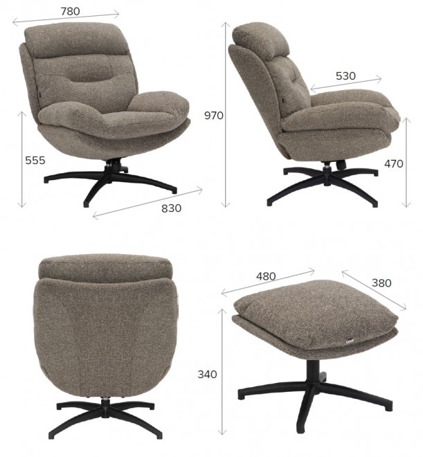 Компьютерное кресло Everprof Kiwi ткань темно-коричневый