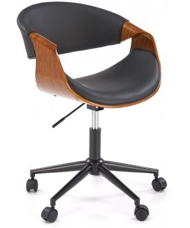 Офисное кресло Halmar Bilbo орех / черная экокожа