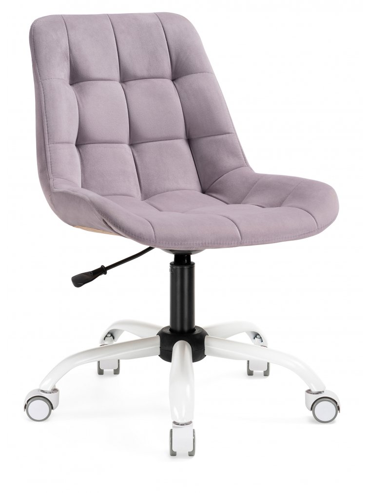 Компьютерное кресло Келми микровелюр светло-лиловый / белый глянец