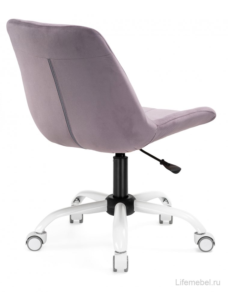 Компьютерное кресло Келми микровелюр светло-лиловый / белый глянец