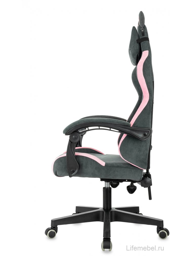 Компьютерное кресло Kitty ткань серый / розовый