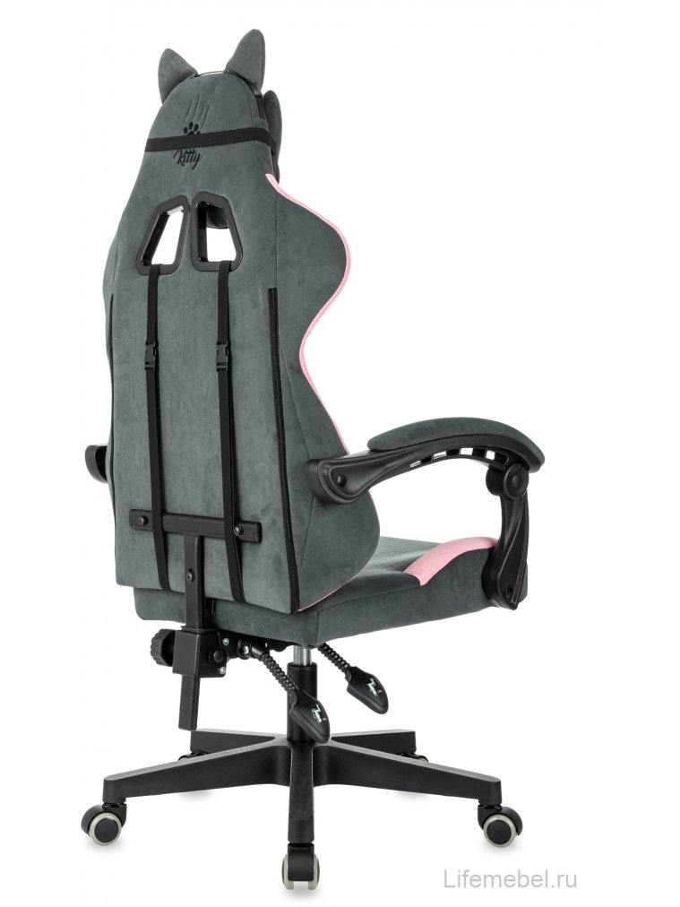 Компьютерное кресло Kitty ткань серый / розовый