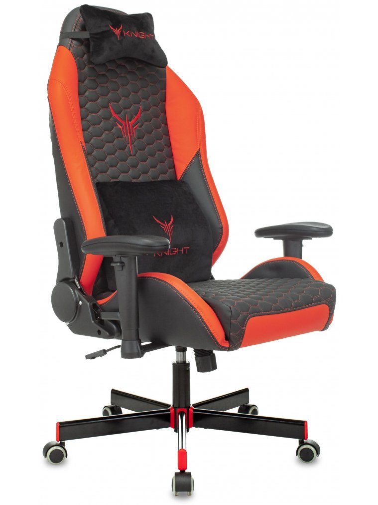 Компьютерное кресло Knight Neon черное / красное / соты