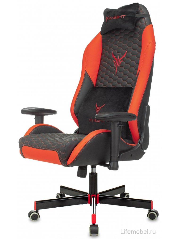 Компьютерное кресло Knight Neon черное / красное / соты