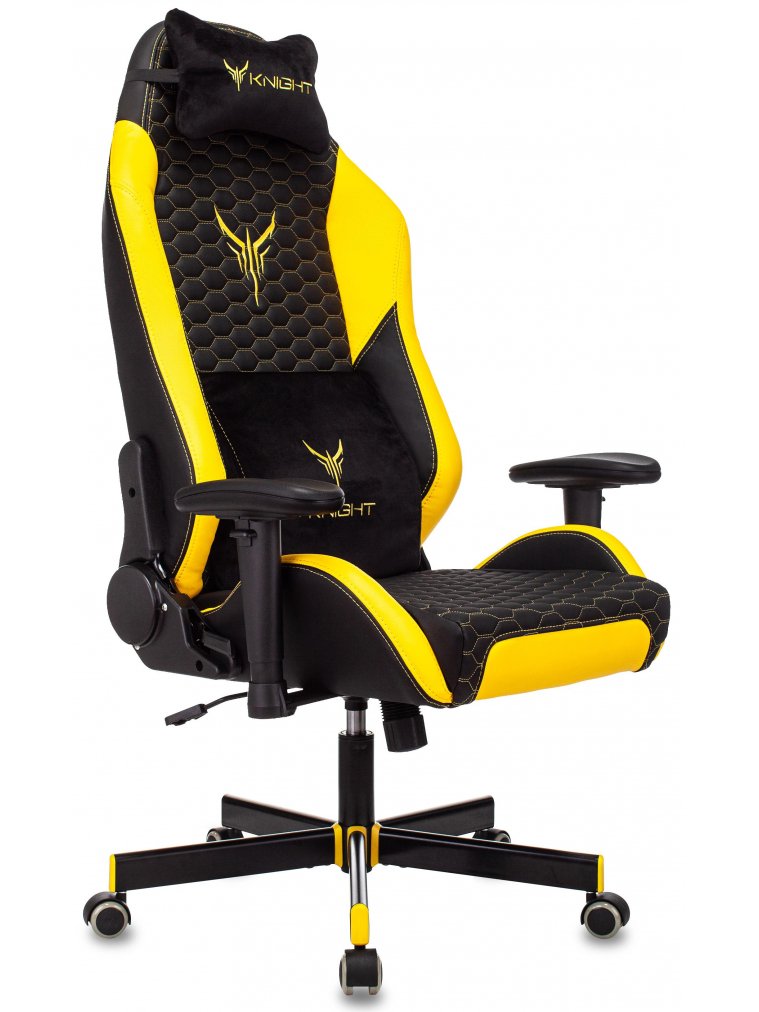 Компьютерное кресло Knight Neon черное / желтое / соты