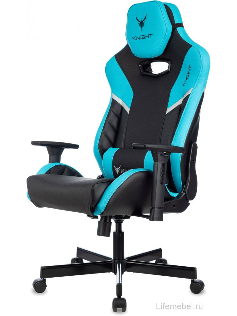 Компьютерное кресло Knight Thunder 5X черный / голубой