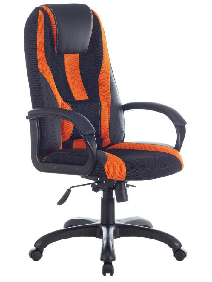 Компьютерное кресло Brabix Premium Rapid GM-102 экокожа / ткань черное / оранжевое