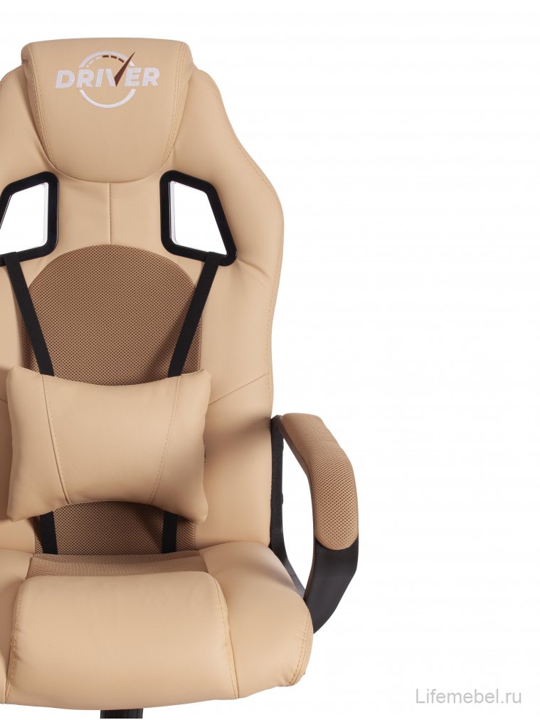 Компьютерное кресло Driver/Драйвер кожзам бежевый / бронза